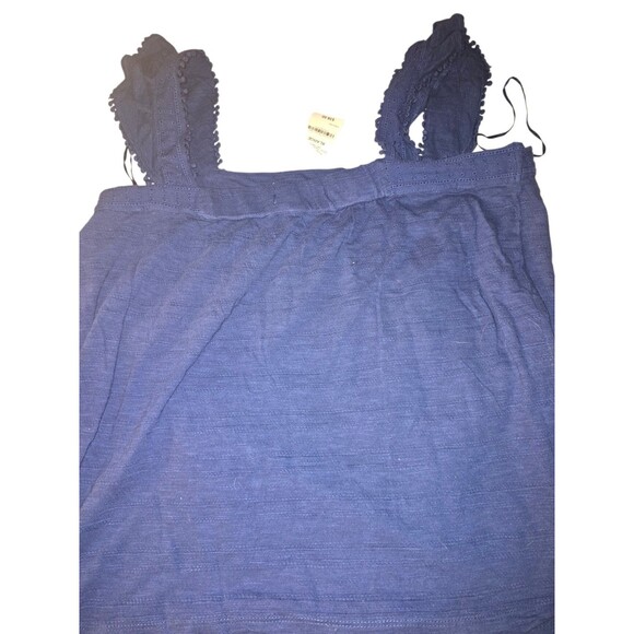 Style & Co Women's Embroidered Flutter-Strap Tank Top Navy Size Large - Picture 5 of 7